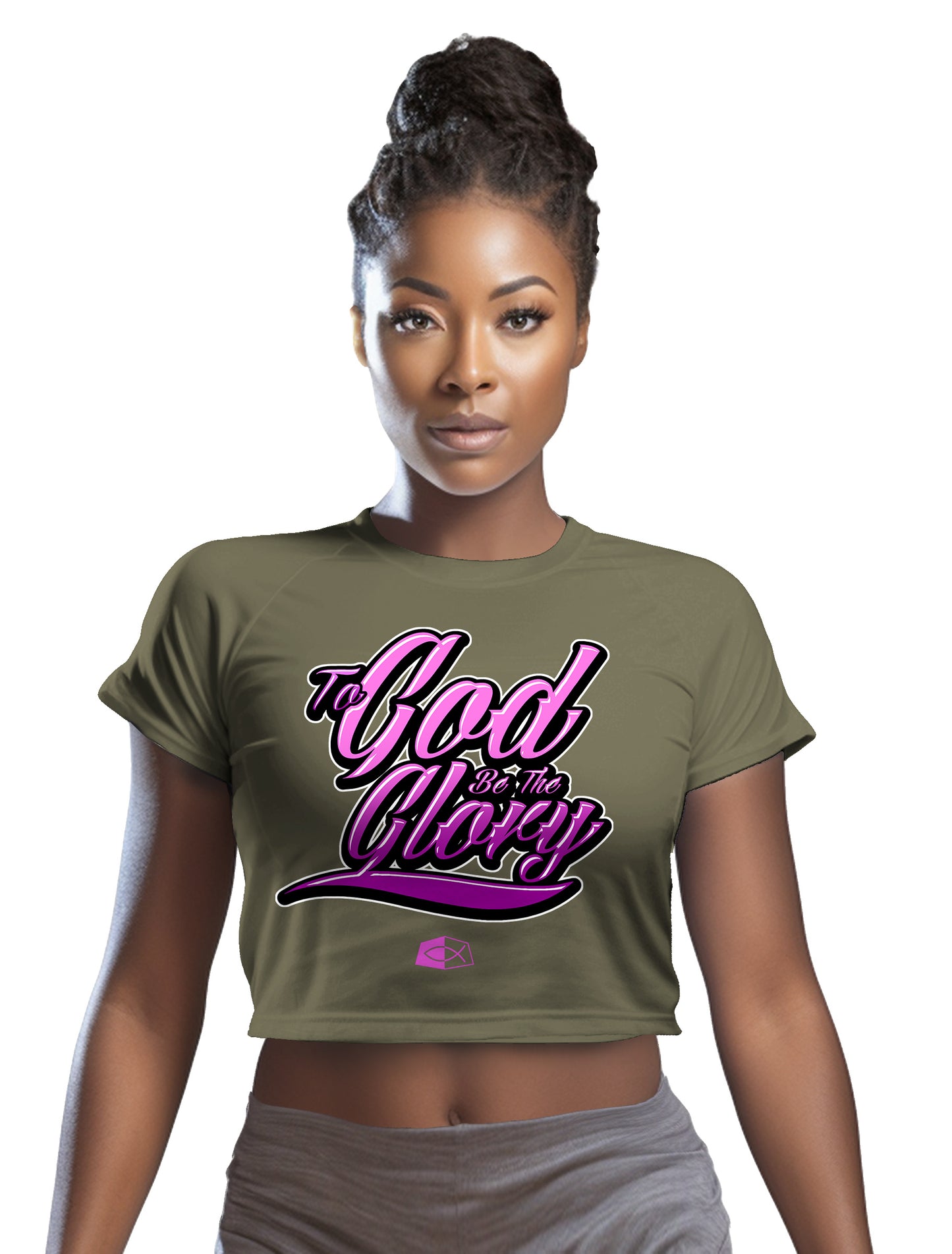 'SHE' JOSHUA 1:9 - Women’s Crop Tee