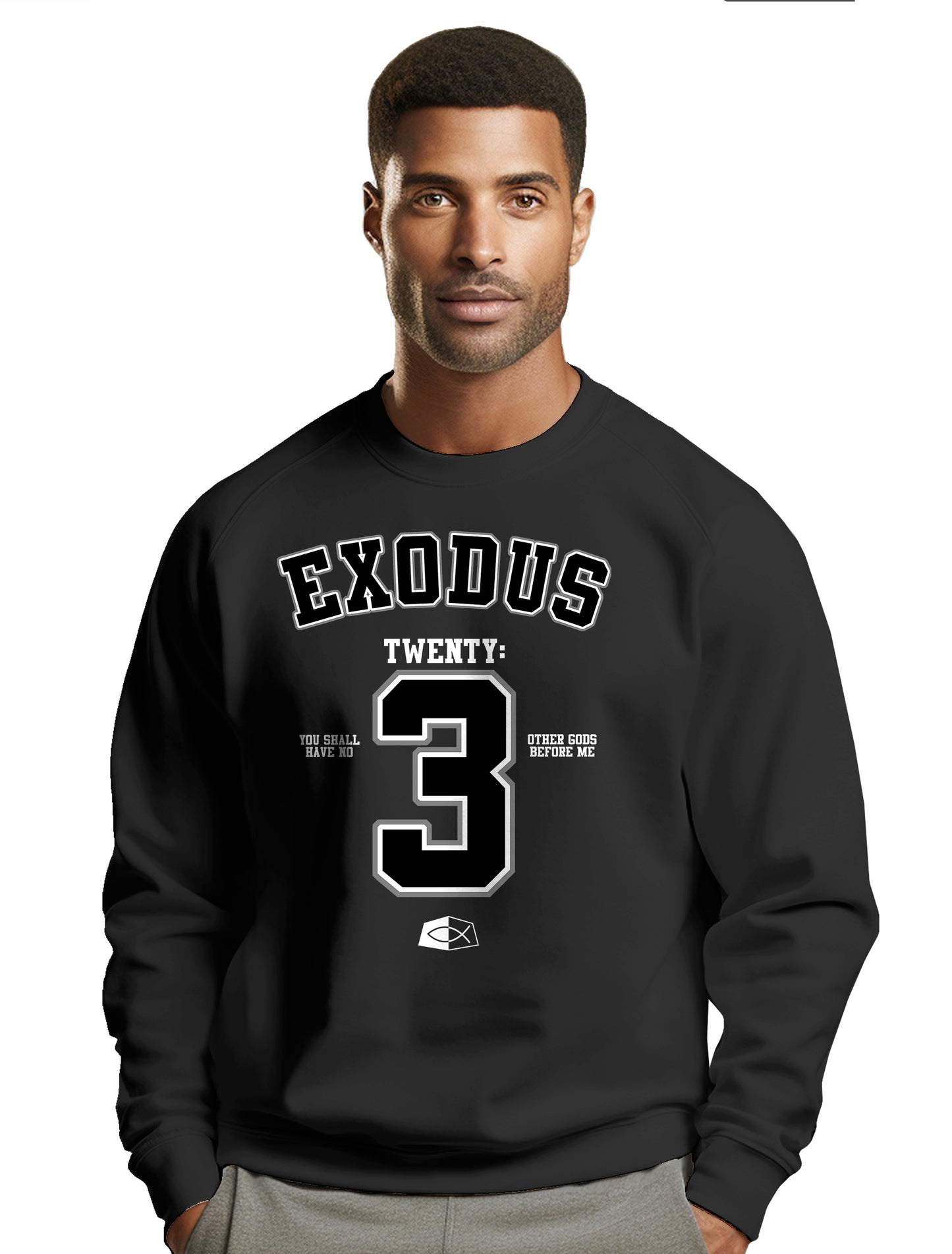 Exodus 20:3 - Men's premium sweatshirt