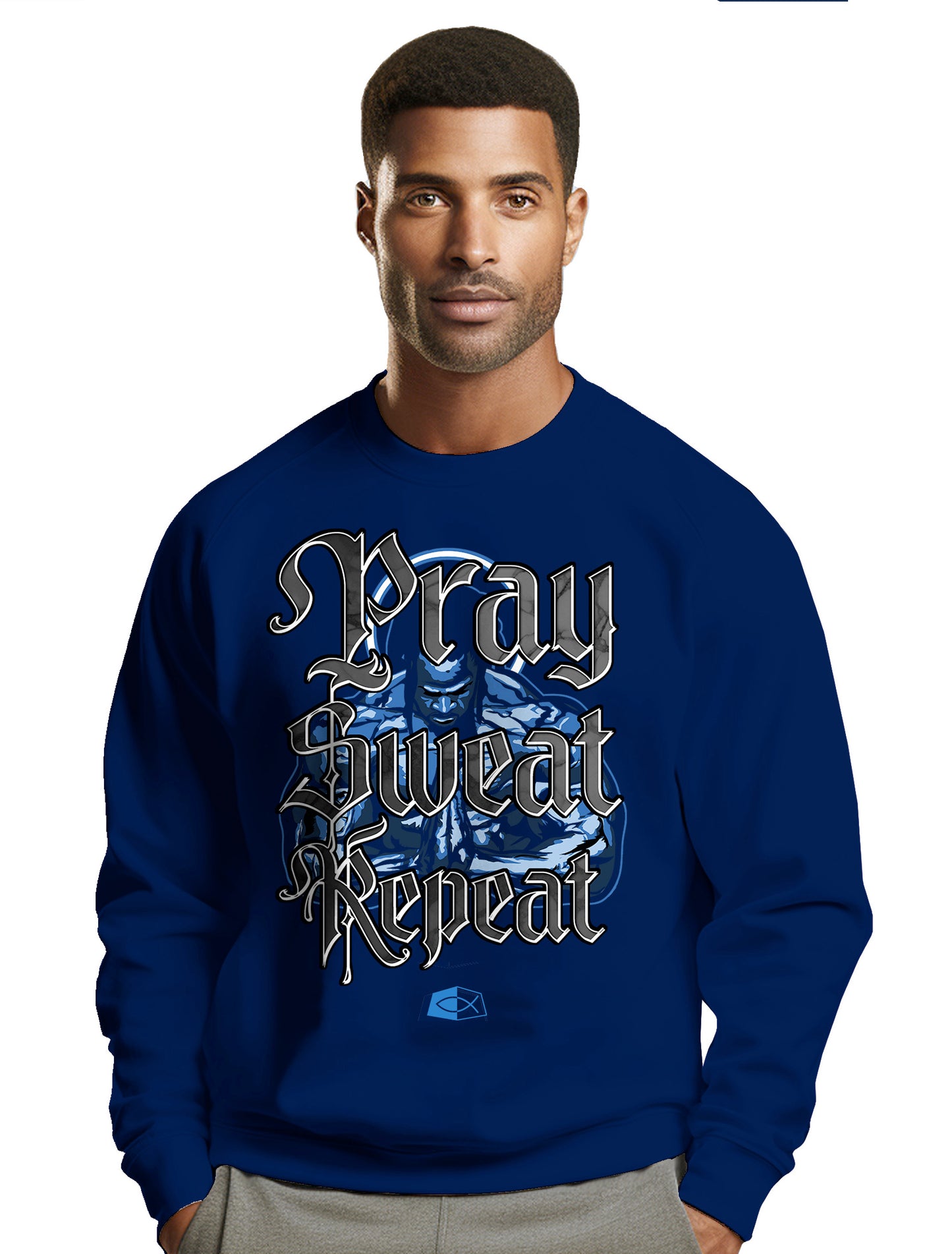 PRAY, SWEAT, REPEAT - Men's premium sweatshirt