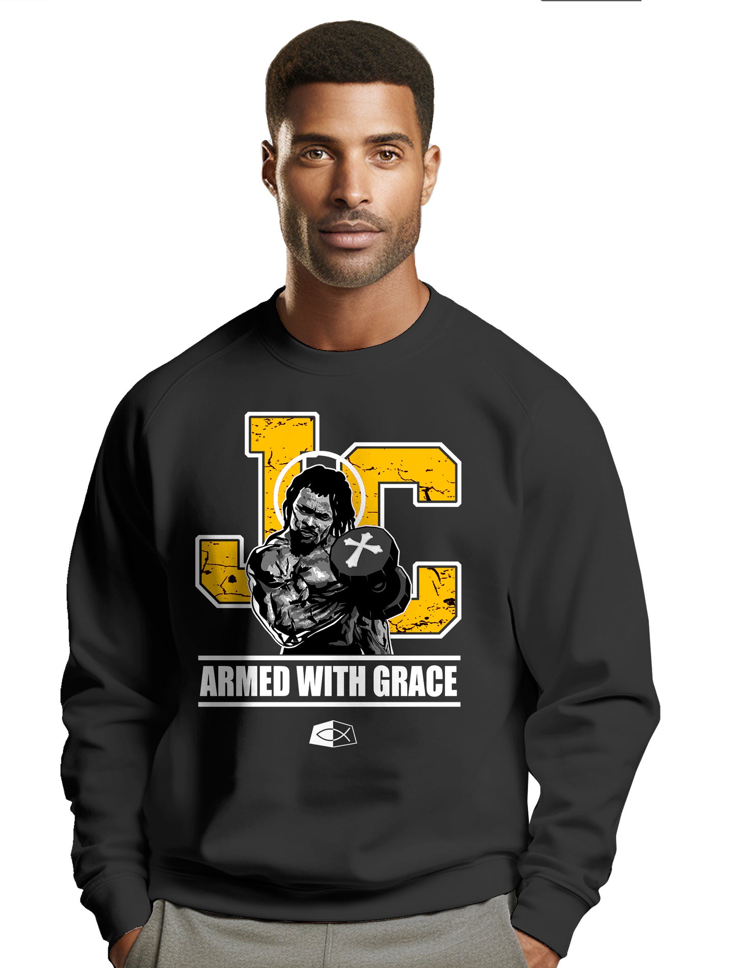 ARMED WITH GRACE- Men's premium sweatshirt