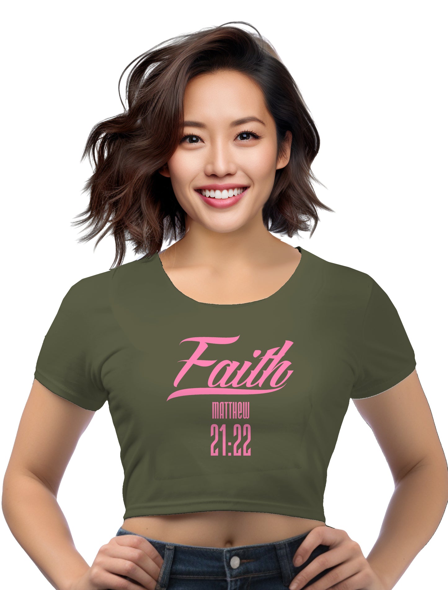 Faith Mathew 21:22- Women’s Crop Tee