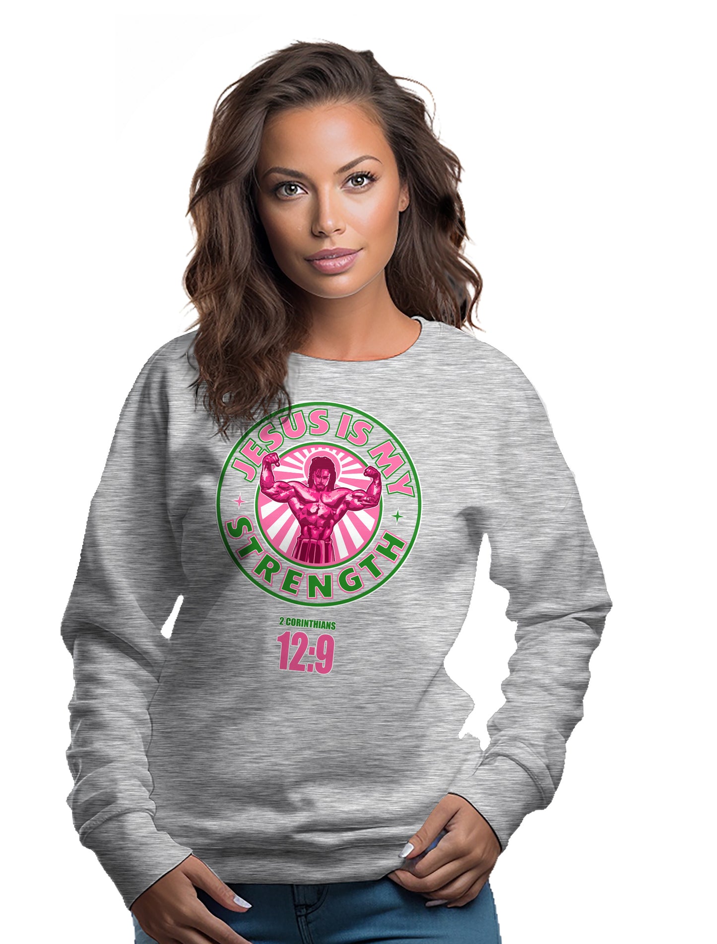 Jeseus is my Strength. 2 Corinthians 12:9- Women’s premium Unisex sweatshirt