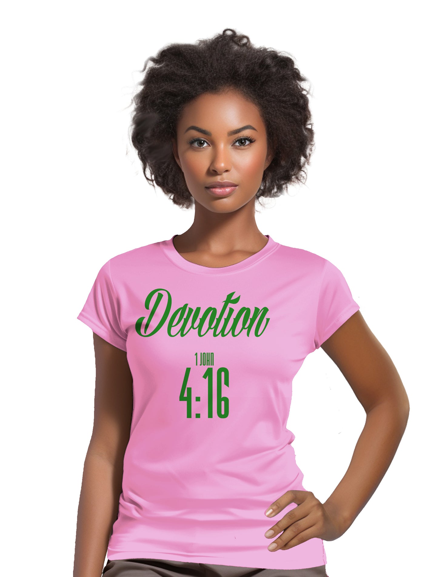 DEVOTION 1 John 4:16- Women's short sleeve fitted tee
