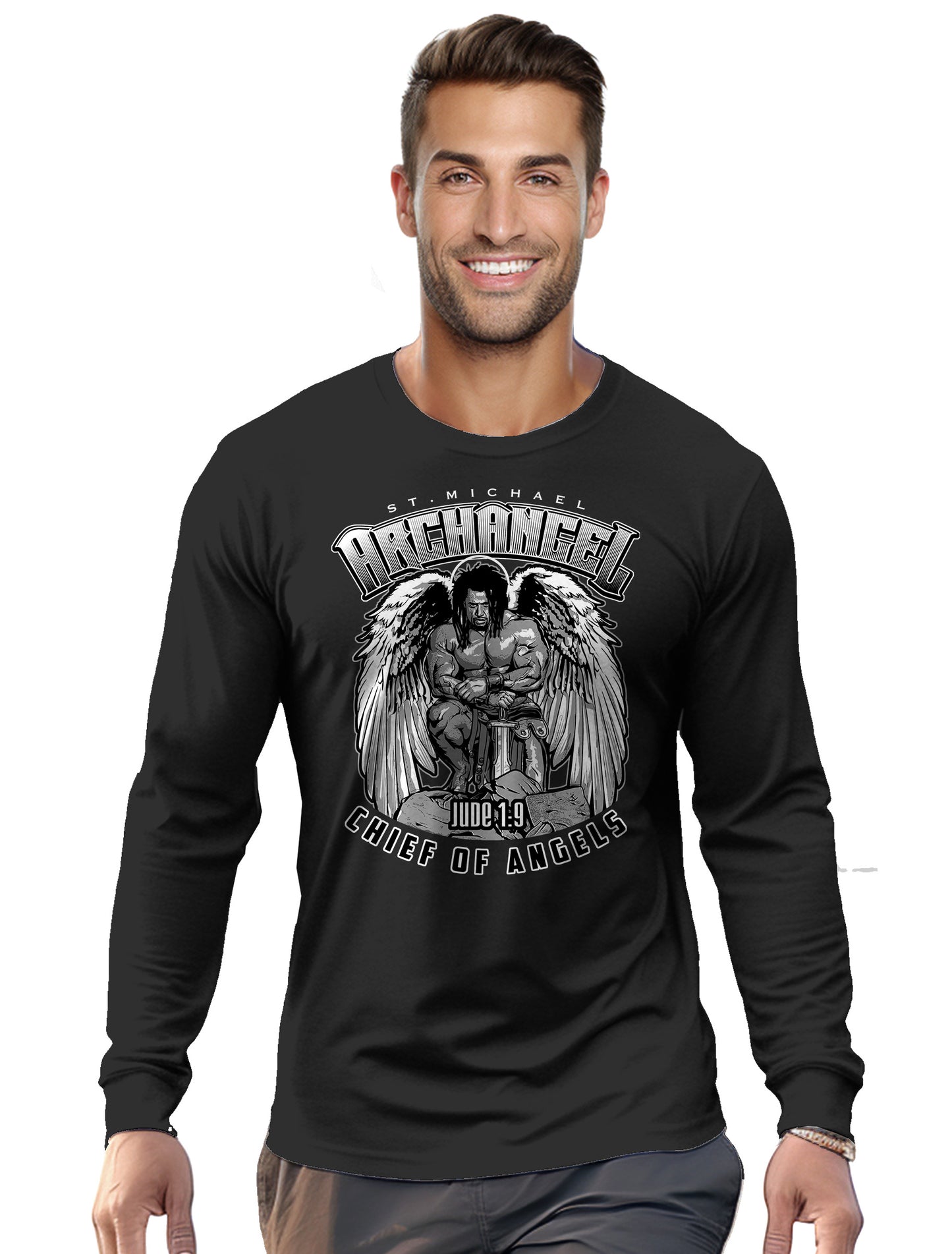 ST. MICHAEL /ARCHANGEL Jude 1:9 - Men’s Long Sleeve Shirt
