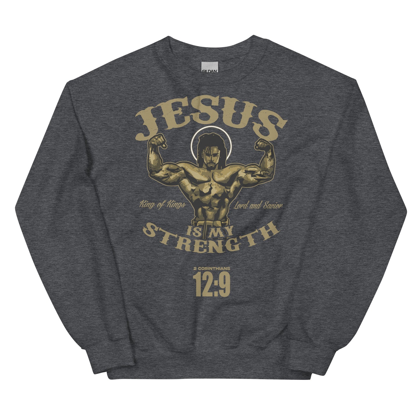 JESUS IS MY STRENGTH 2 Corinthians 12:9- Men's premium sweatshirt