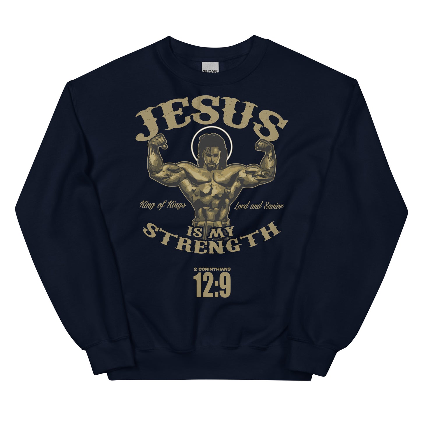 JESUS IS MY STRENGTH 2 Corinthians 12:9- Men's premium sweatshirt