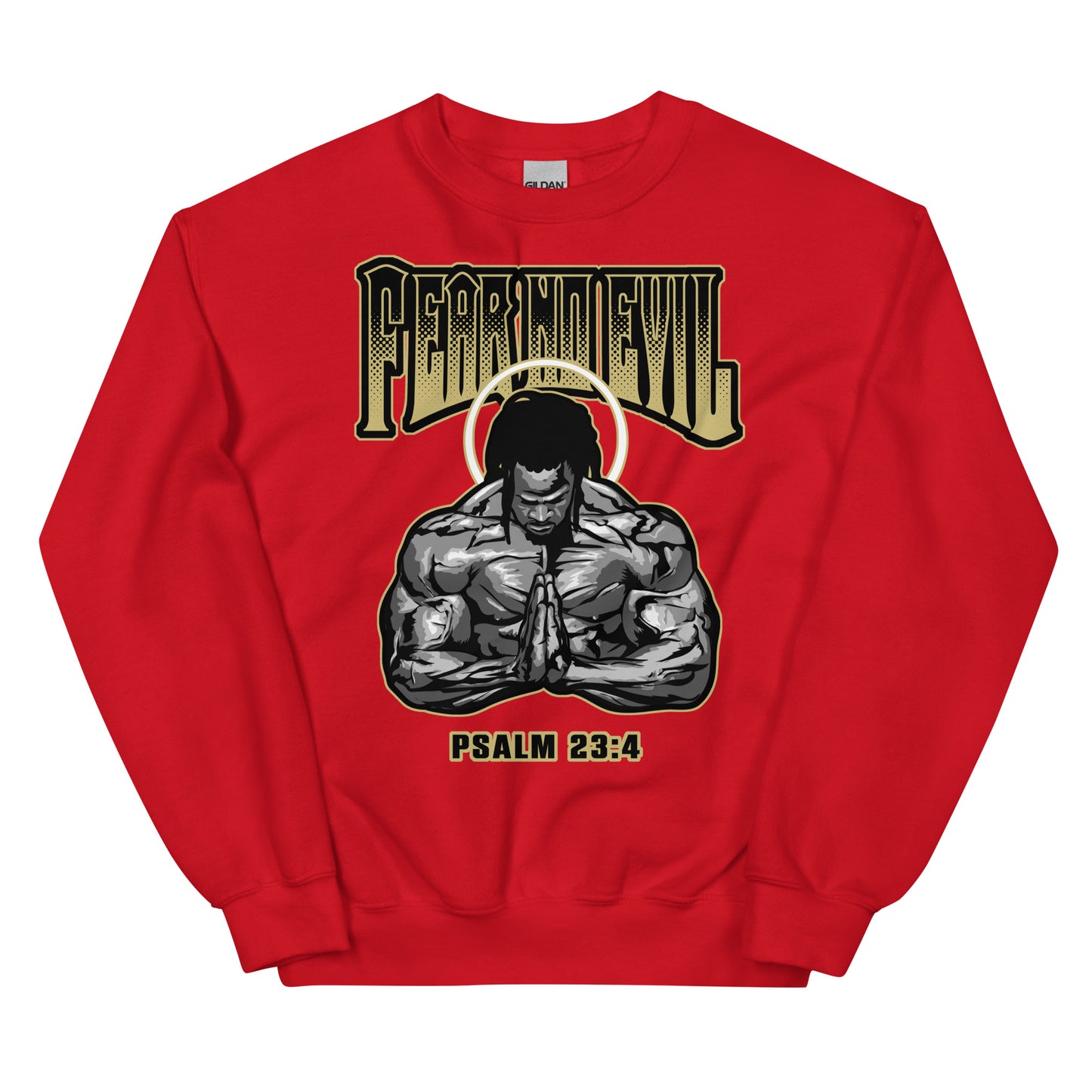 FEAR NO EVIL Psalm 23:4- Men's premium sweatshirt