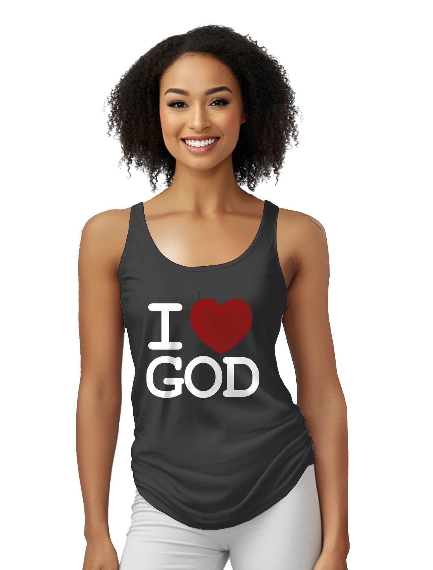 I Love God - Women's Racerback Tank Top