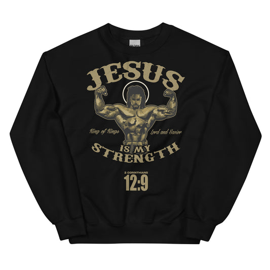 JESUS IS MY STRENGTH   2 Corinthians 12:9- Men's premium sweatshirt
