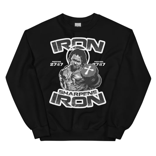 IRON SHARPENS IRON   Proverbs 27:17- Men's premium sweatshirt