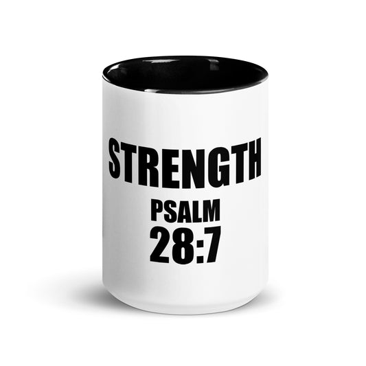 STRENGTH PSALM 28:7 - Ceramic mug
