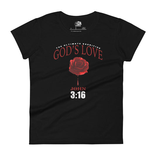 God's Love    John 3:16- Women's short sleeve fitted tee