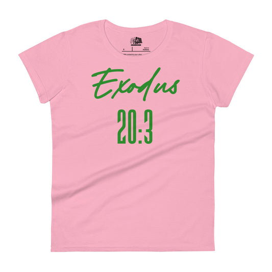 Exodus 20:3- Women's short sleeve fitted tee