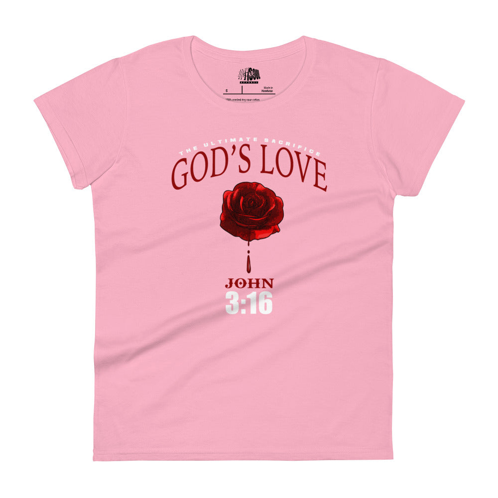 God's Love    John 3:16- Women's short sleeve fitted tee